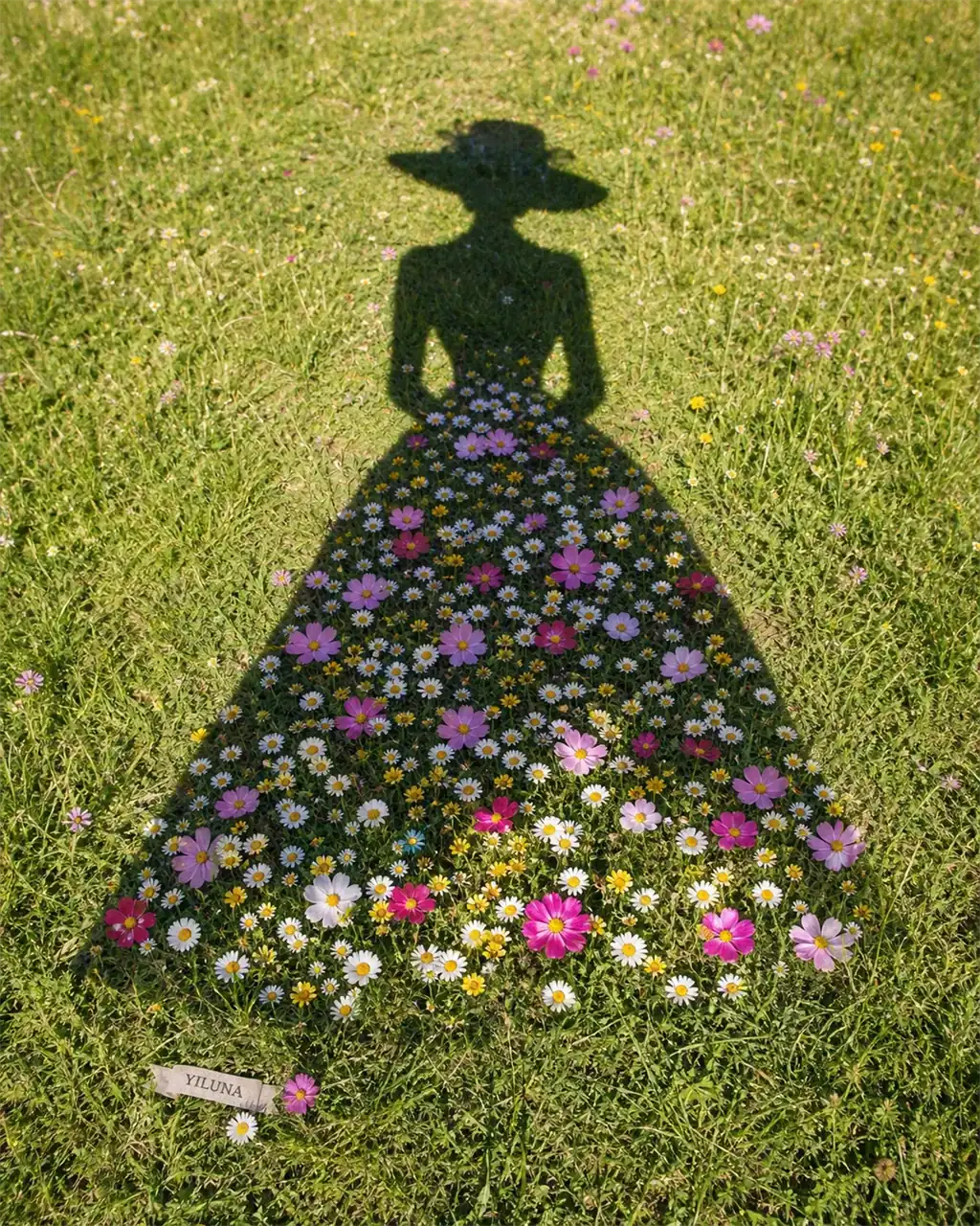 Flower Shadow Dress — A meadow shadow becomes a flower dress