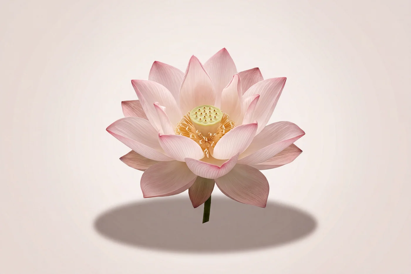 Blush lotus — AI botanical still life prompt result