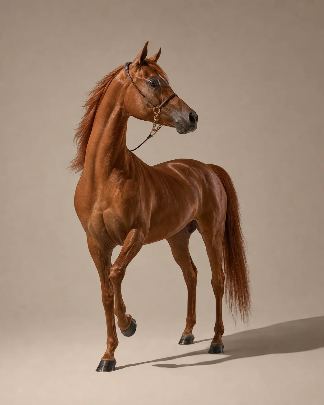 Chestnut Arabian Velvet Discipline — AI animal portraits prompt result
