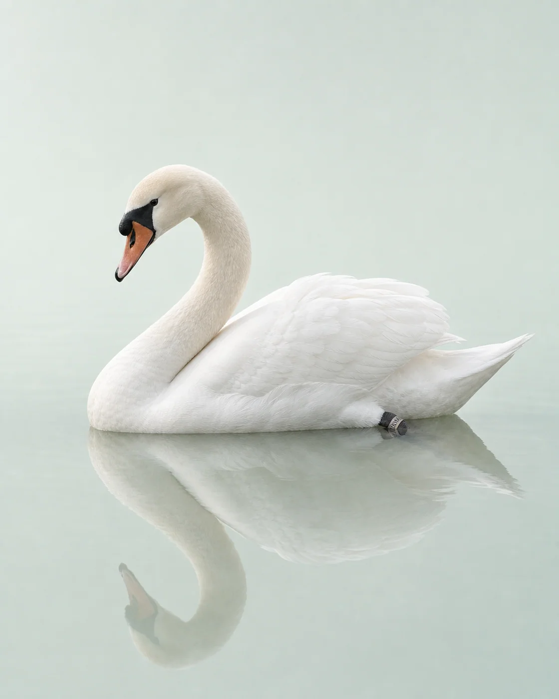 Mute Swan Celadon Reverie — AI animal portraits prompt result