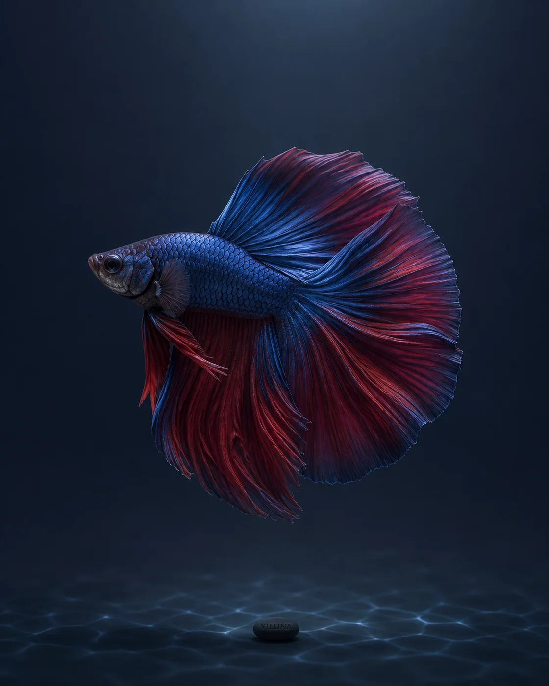 Halfmoon Betta Ink Silk — AI animal portraits prompt result