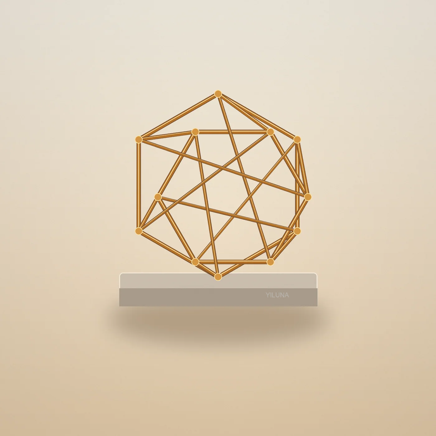 Brushed metal wireframe polyhedron — AI poster and graphic prompt result