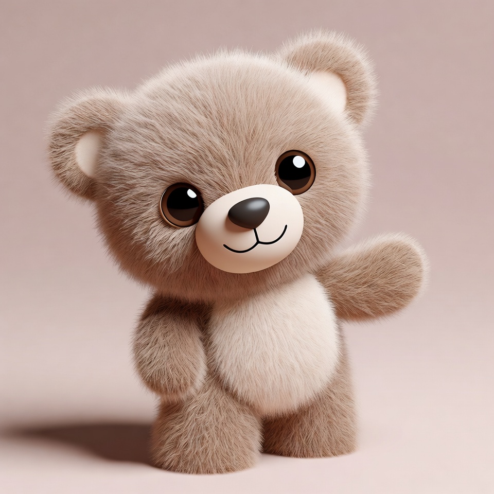 A Plush Teddy Bear Character — 3D Render