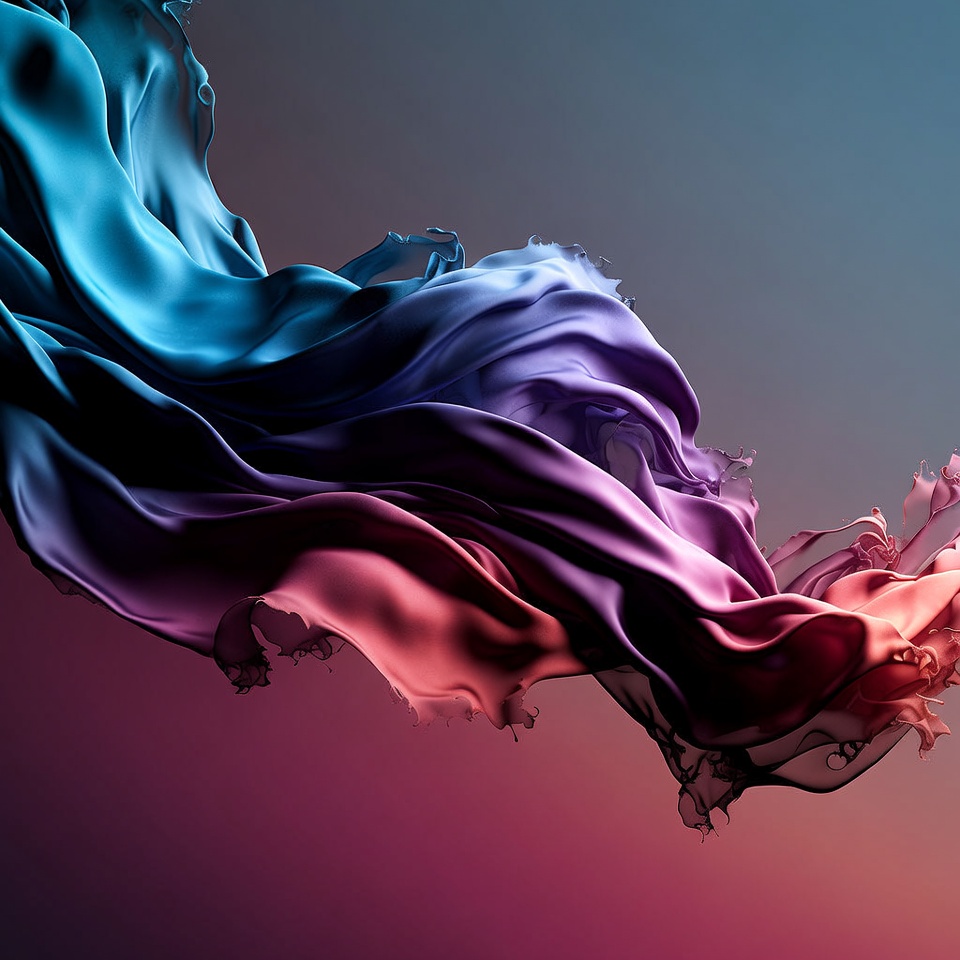 Flowing Silk Fabric In Jewel Tones — Abstract Background