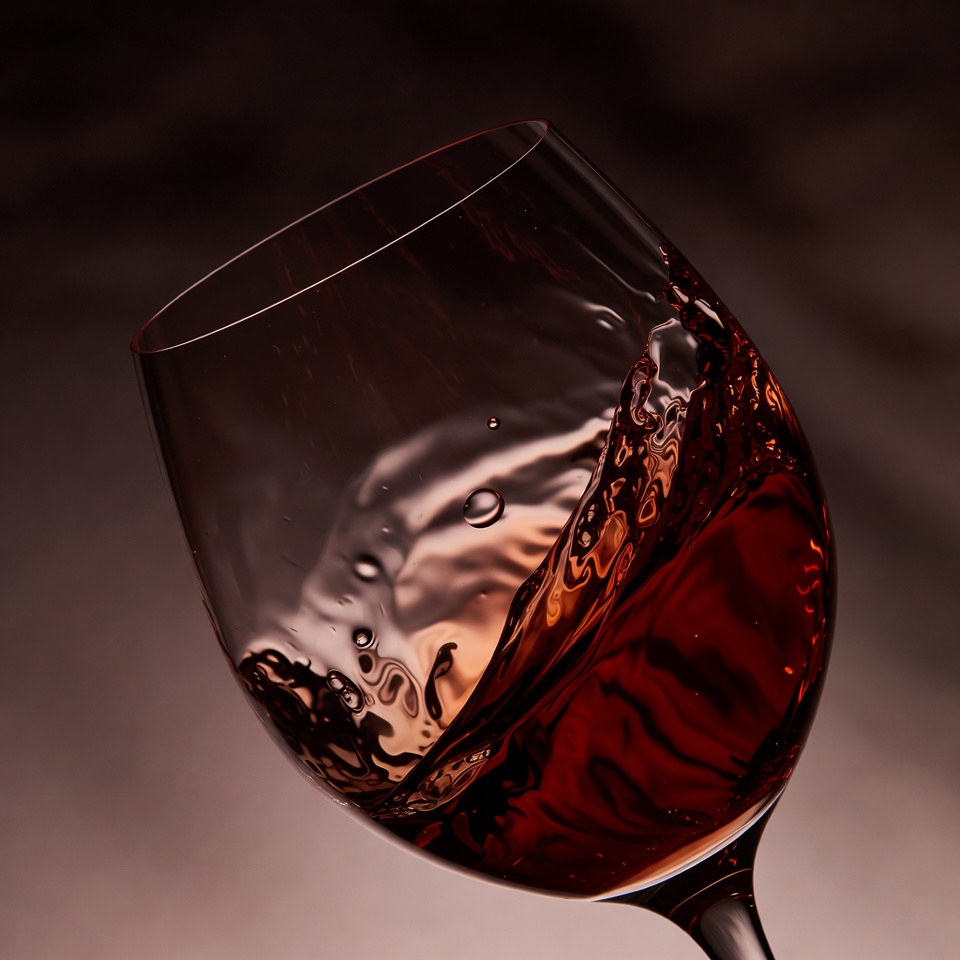 A Glass Of Red Wine Mid Swirl — Product Shot