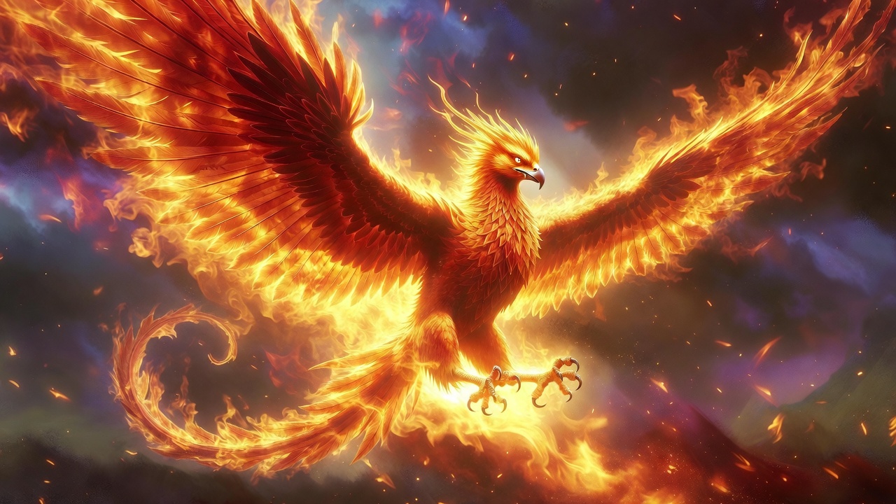 A Phoenix Rising In Flames — Fantasy