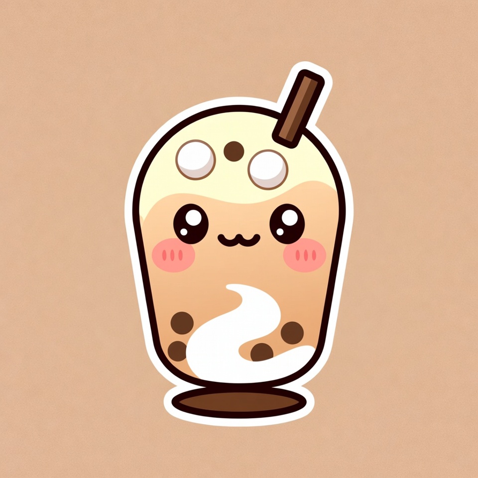 A Cheerful Boba Milk Tea Character — Cute Mascot