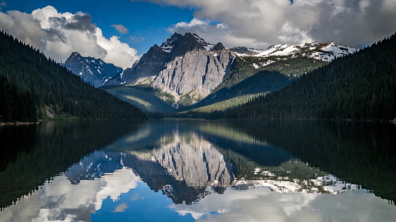 Calm Mountain Lake Mirror Reflection — Desktop Wallpaper