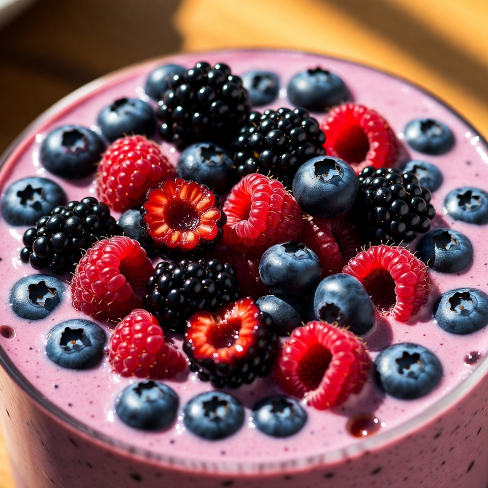 A Vibrant Smoothie Bowl With Berries — Food Photography