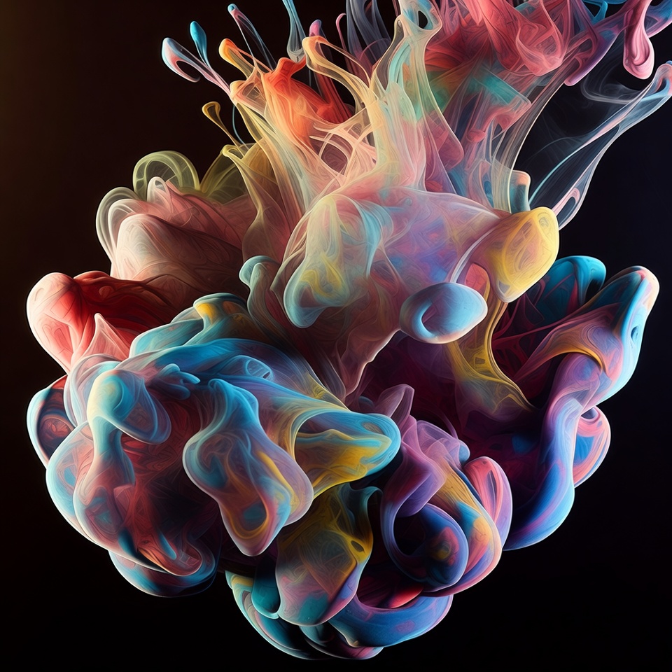Colorful Ink Swirling In Water — Abstract Background