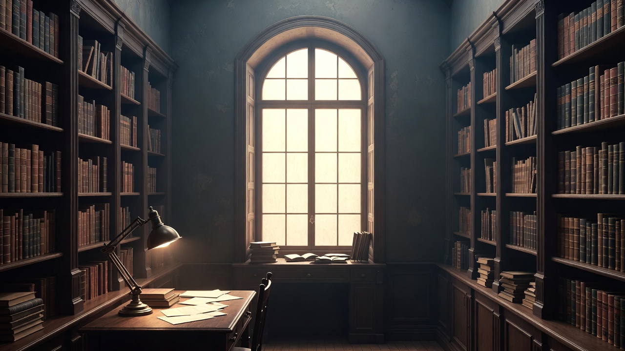 A Moody Dark Academia Study Room — Interior