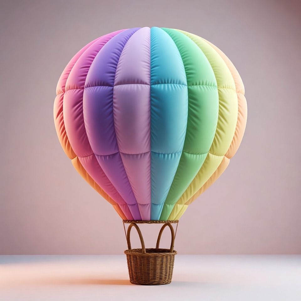 A Colorful Hot Air Balloon — 3D Render