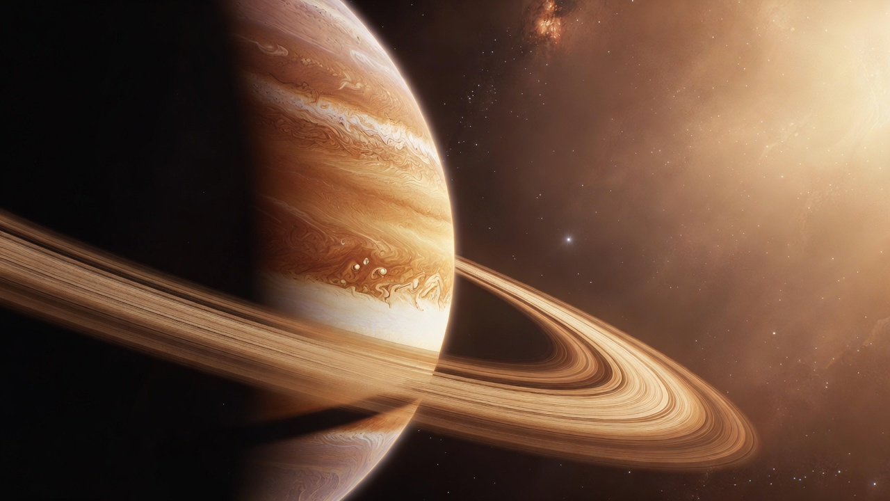 A Ringed Gas Giant Planet — Desktop Wallpaper