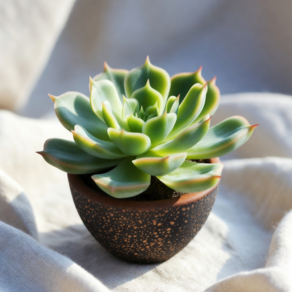 A Tiny Potted Succulent Character — 3D Render