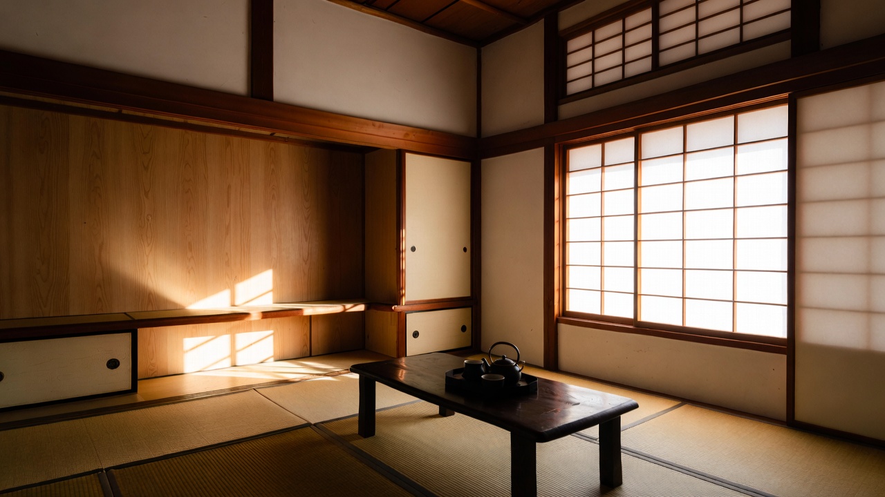 A Traditional Japanese Ryokan Room — Interior