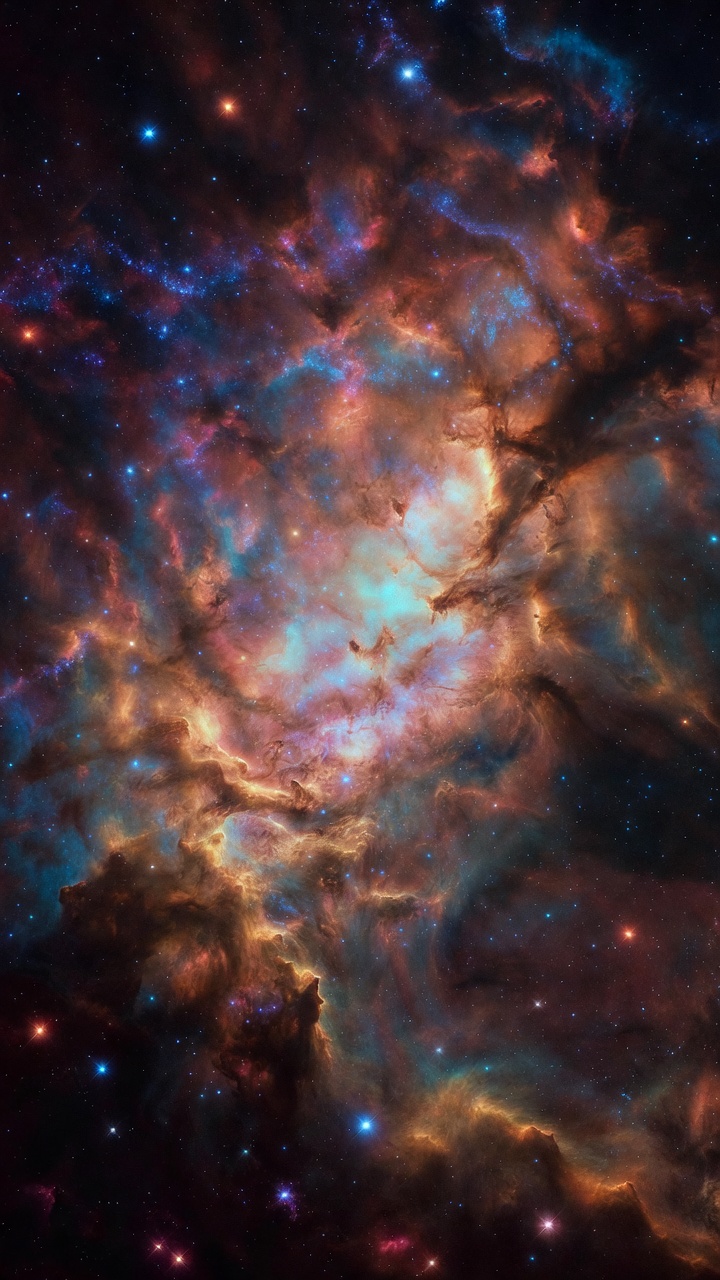 Colorful Galaxy Nebula In Deep Space — Phone Wallpaper