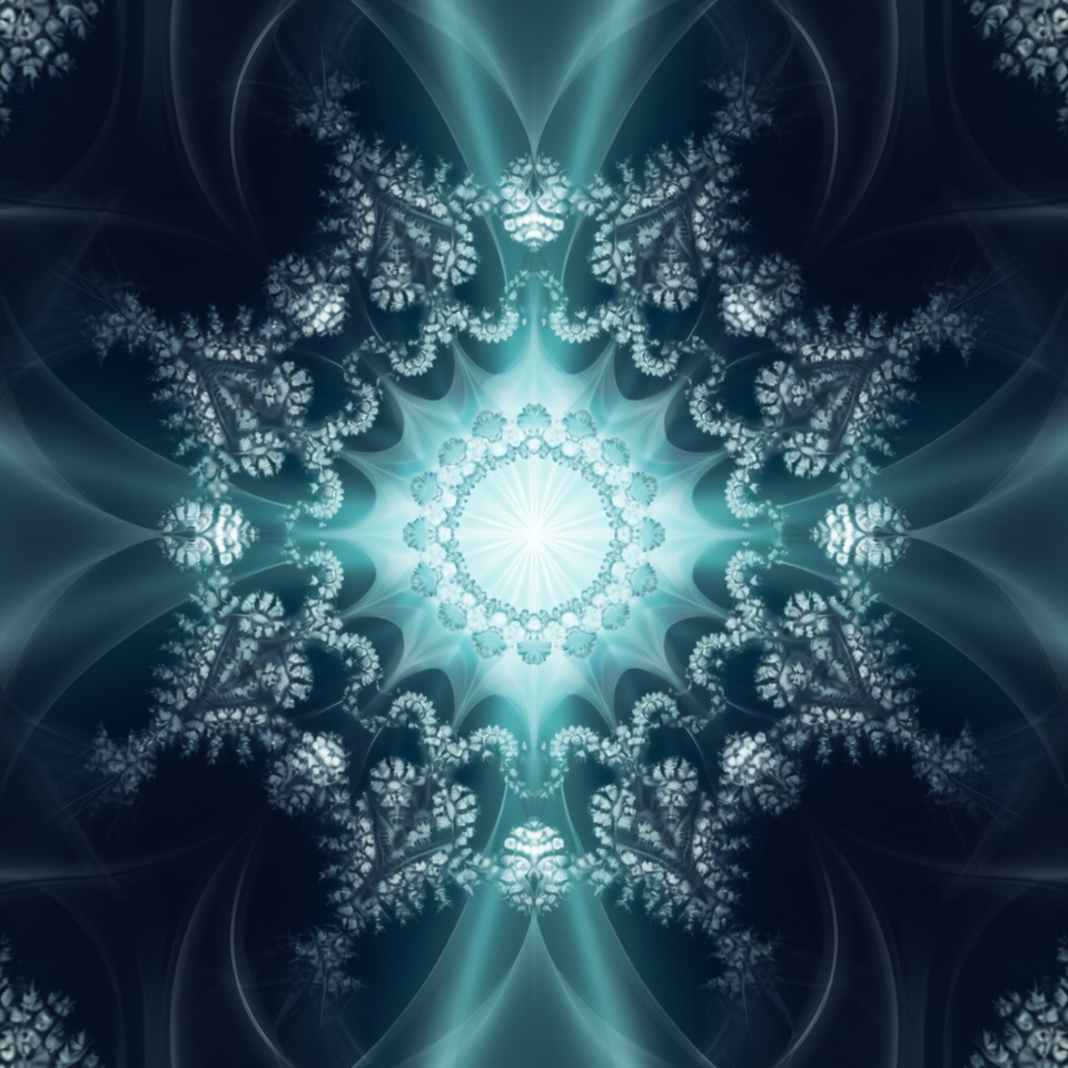 A Glowing Symmetric Fractal Pattern — Abstract Background