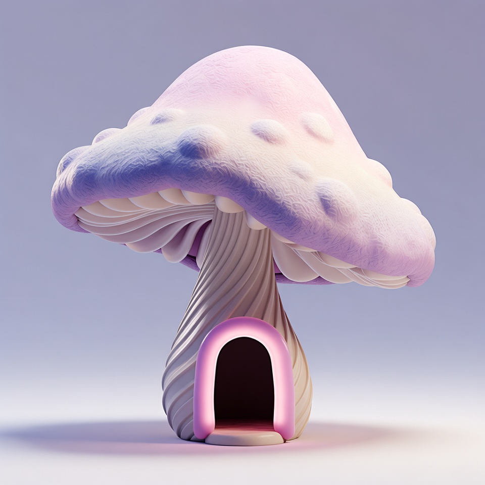 A Cute Mushroom Cottage — 3D Render