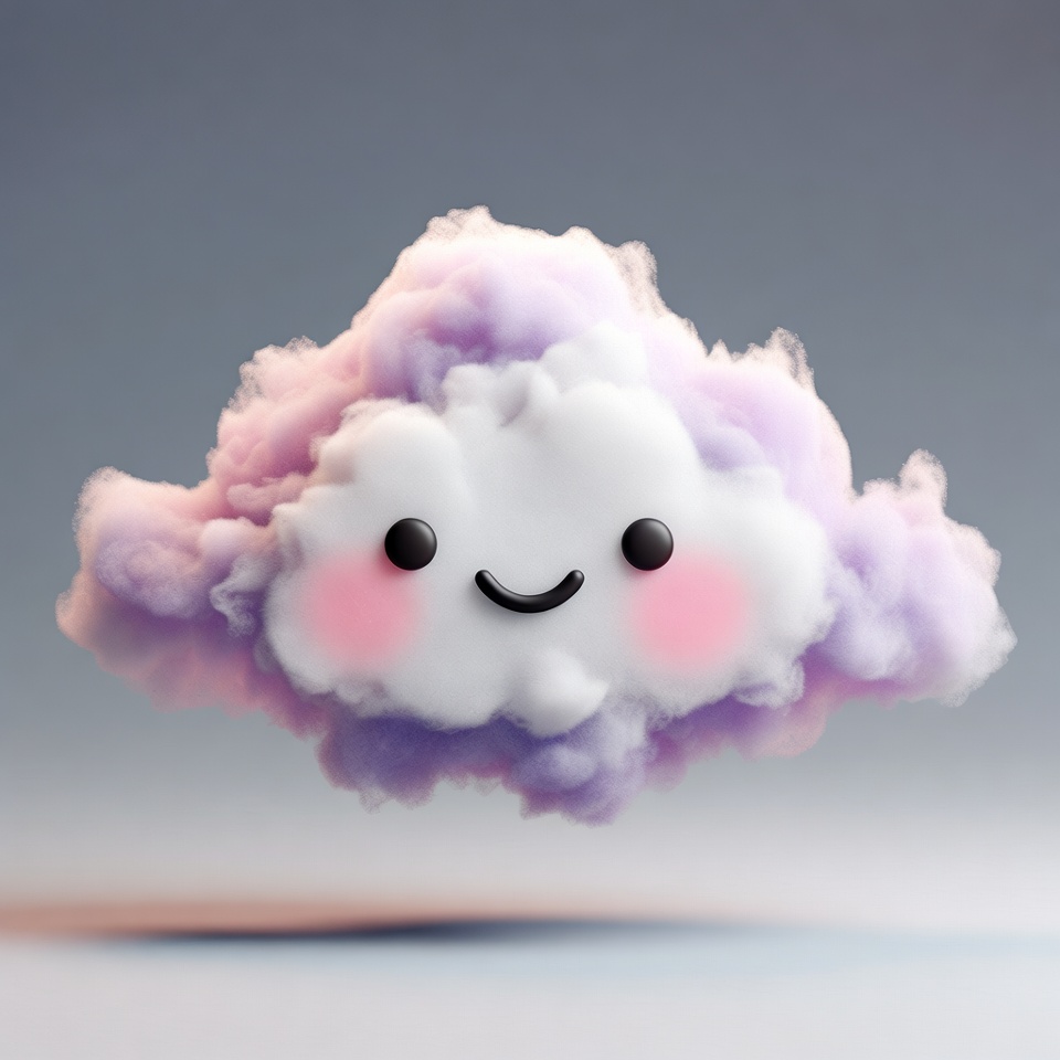 A Smiling Cloud With Rosy Cheeks — 3D Render