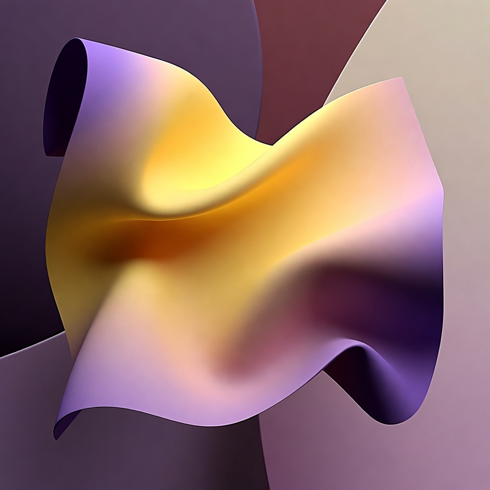A Soft 3d Wavy Cloth In Gradient — Abstract Background