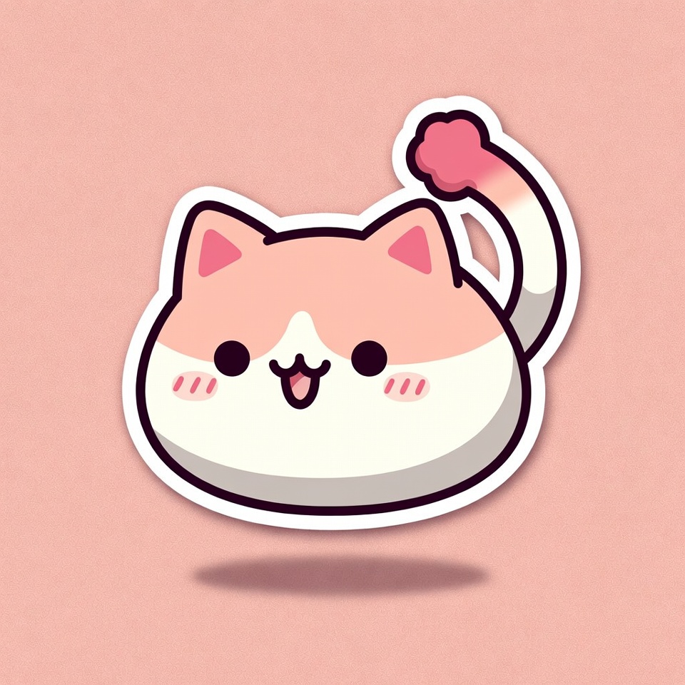 A Round Happy Cat Blob — Cute Mascot