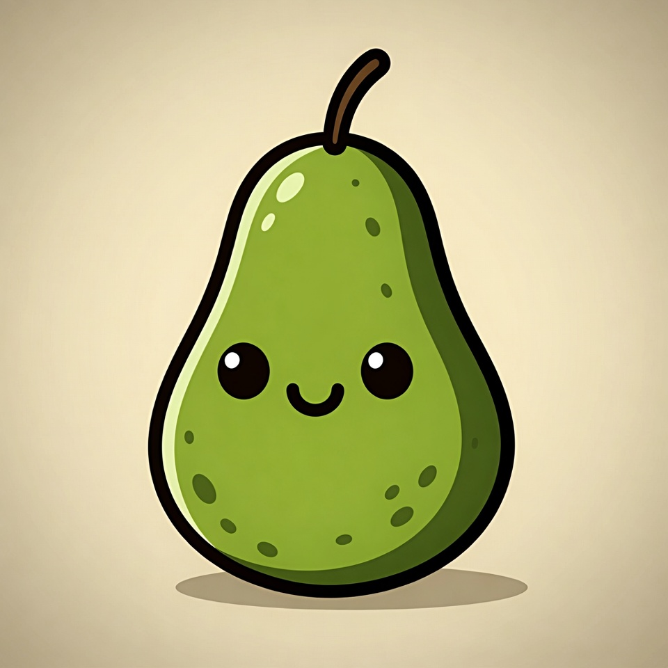A Smiling Avocado Character — Cute Mascot