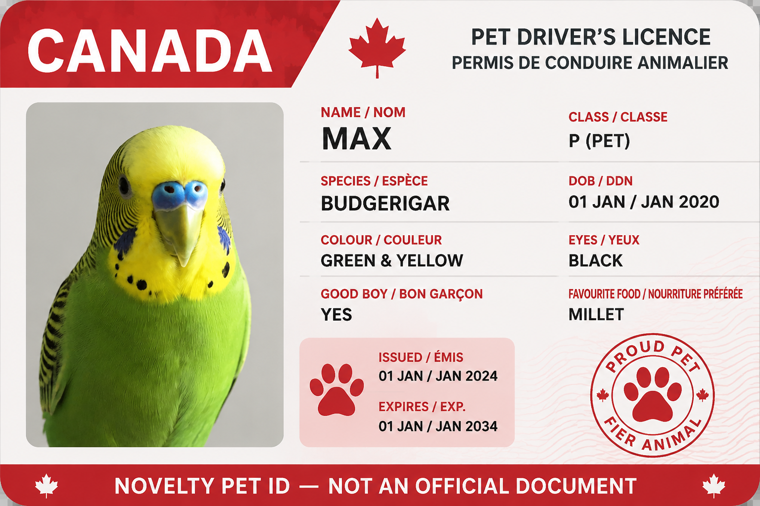 Generated pet ID card