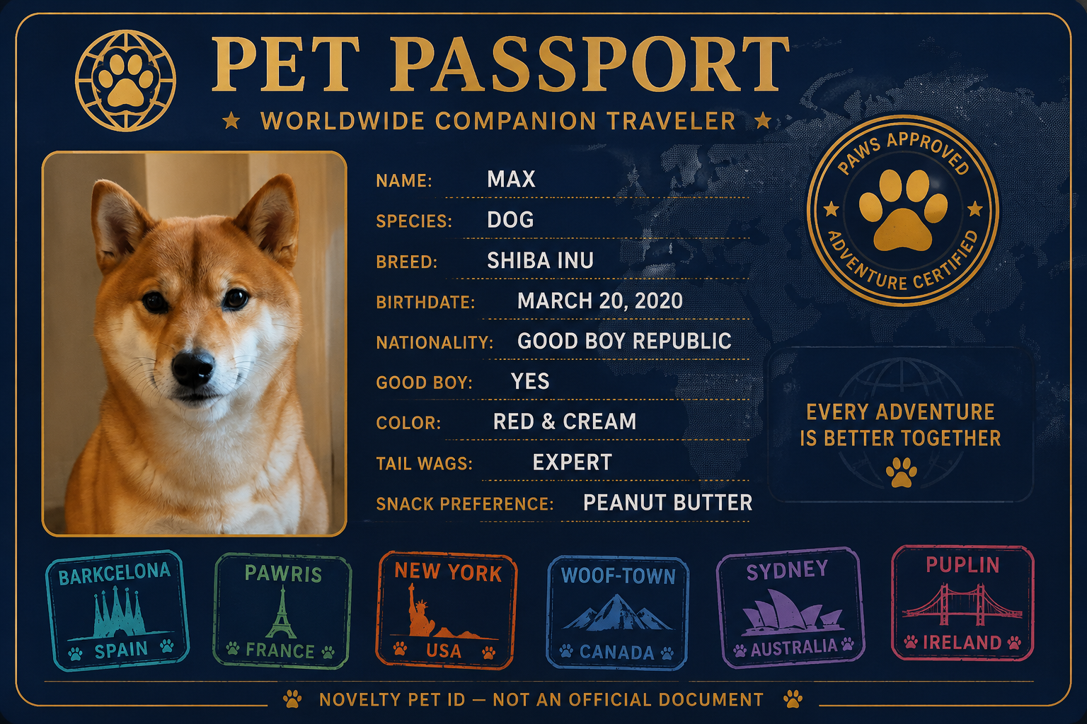 Generated pet ID card